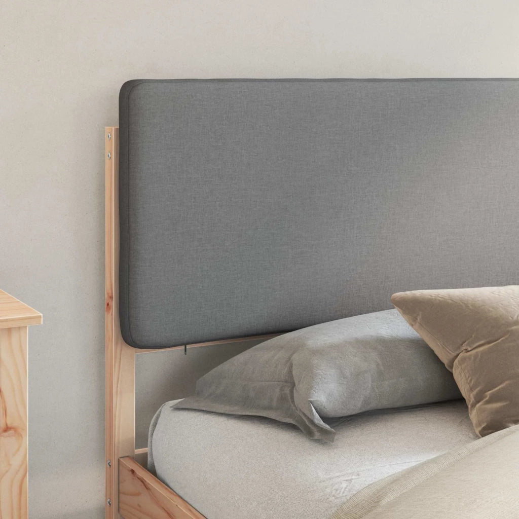 Letto con Testiera Rivestita Grigio chiaro 200 x 200 cm 3405562
