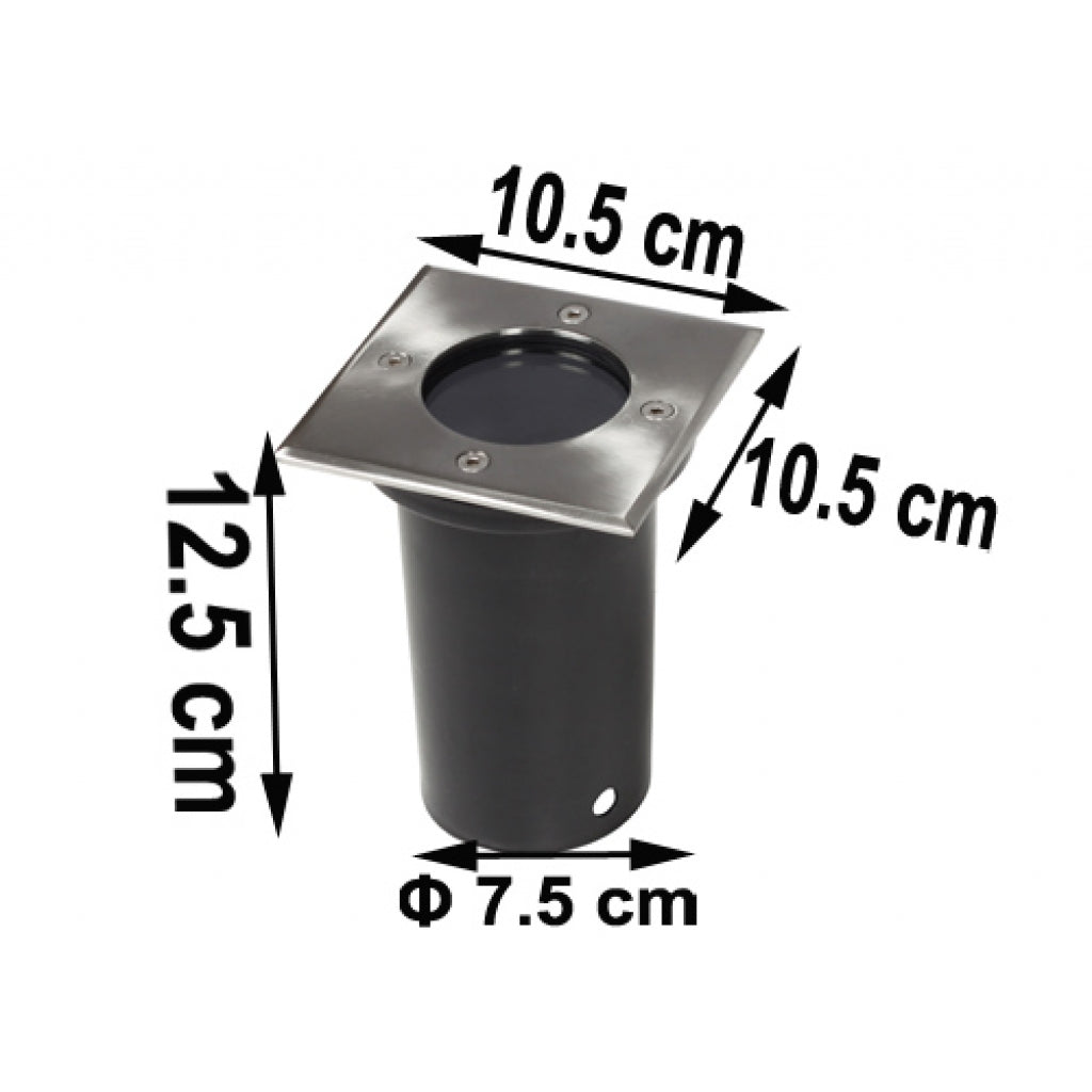 Set di 3 faretti decorativi da incasso quadrati per esterni 2402037