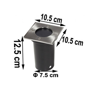 Set di 3 faretti decorativi da incasso quadrati per esterni 2402037