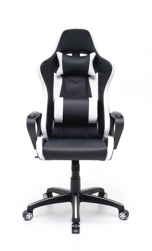 Poltrona Gaming Professionale Bianca con Ruote Girevoli Antiscivolo - Dimensioni: 63x63xH118 (126) cm