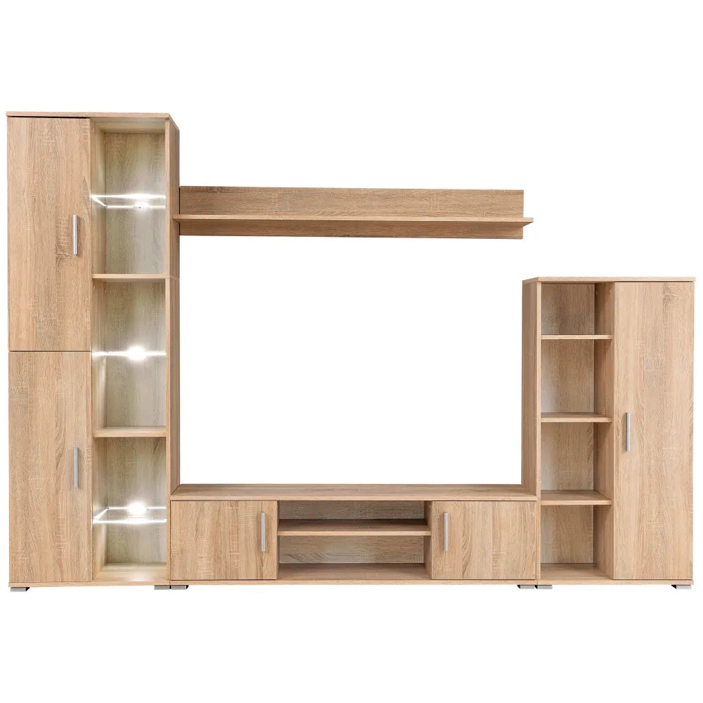Parete Attrezzata Porta TV con Luci LED Rovere Sonoma cod mxl 13826