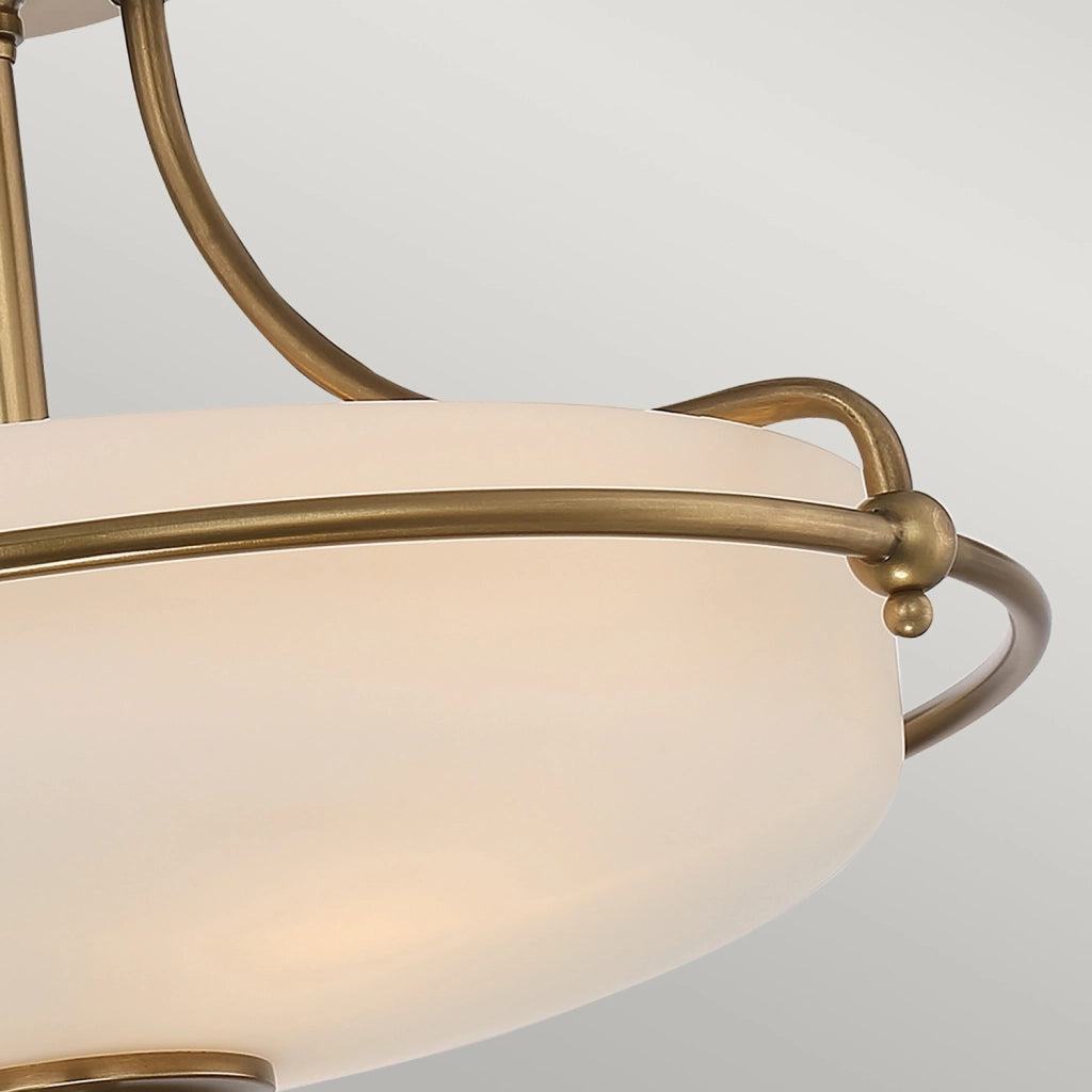 Lampada A Soffitto Contemporanea Griffin Metallo Ottone Anticato 3 Luci E27