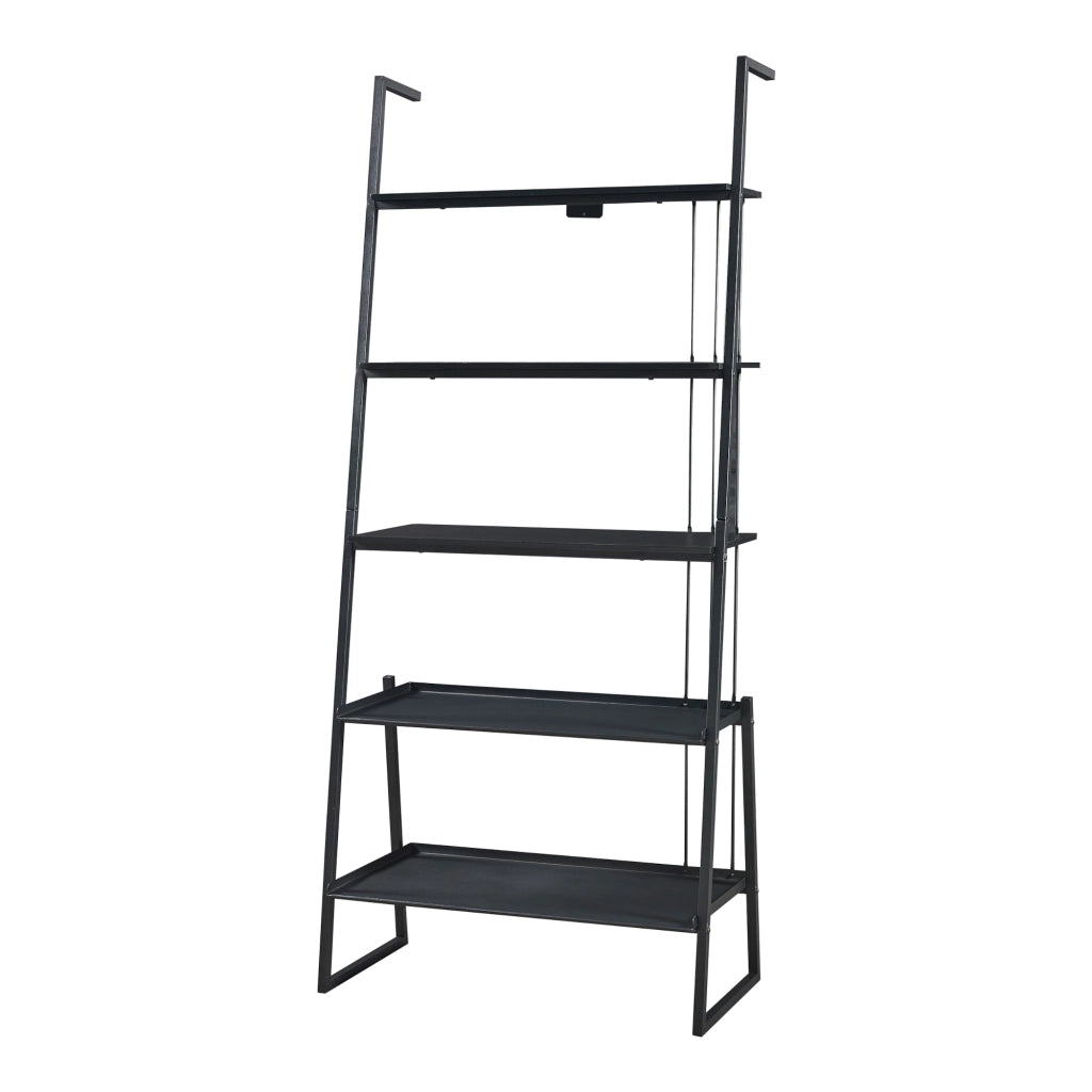 Set Storfjord Composto di Mobile TV 3 Scaffali a Scala - Nero [en.casa]