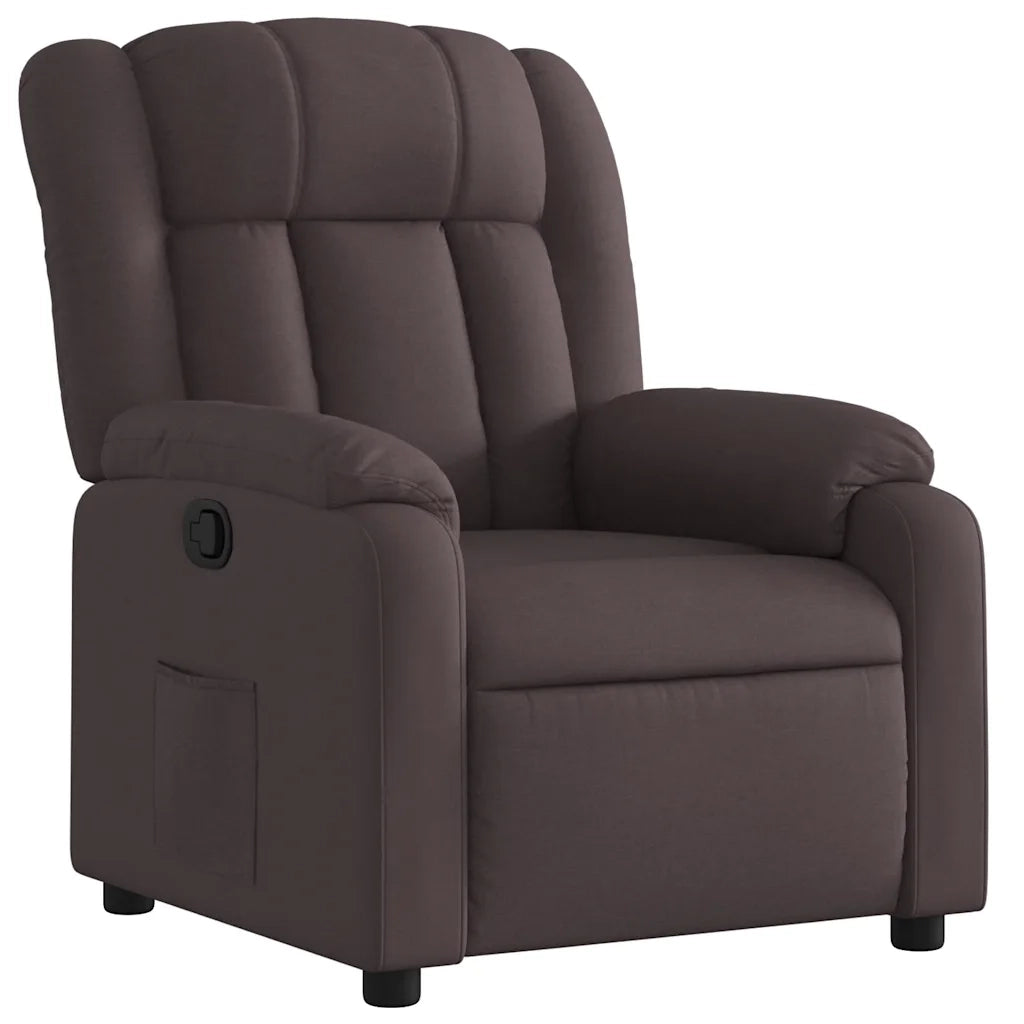 Divano Sedia-Poltrona Reclinabile Marrone Scuro in Tessuto 566980