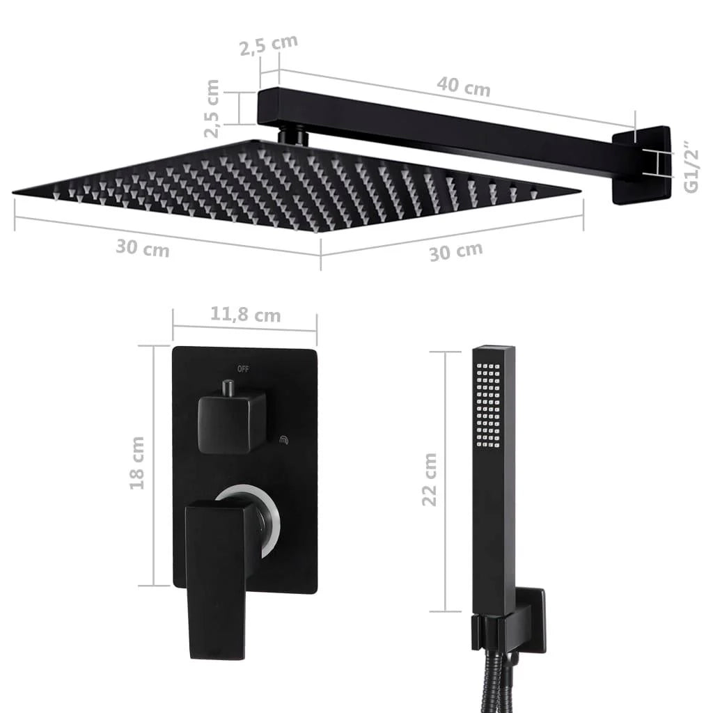 Set completo per sistema doccia con soffione doccia in acciaio inox nero 02_0003108