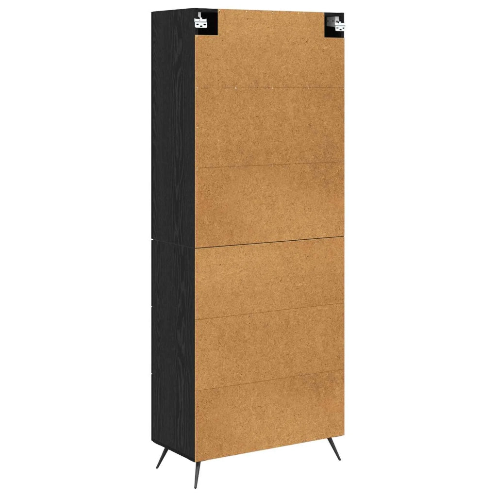 Credenza Rovere Nero 69,5 x 34 x 180 cm Legno multistrato