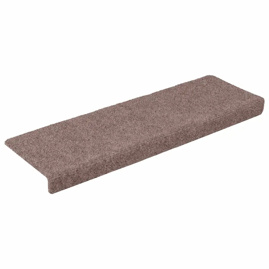Tappetini per scale autoadesivi 15 pz 65x21x4 cm Marrone Chiaro Bordo rettangolare 134561