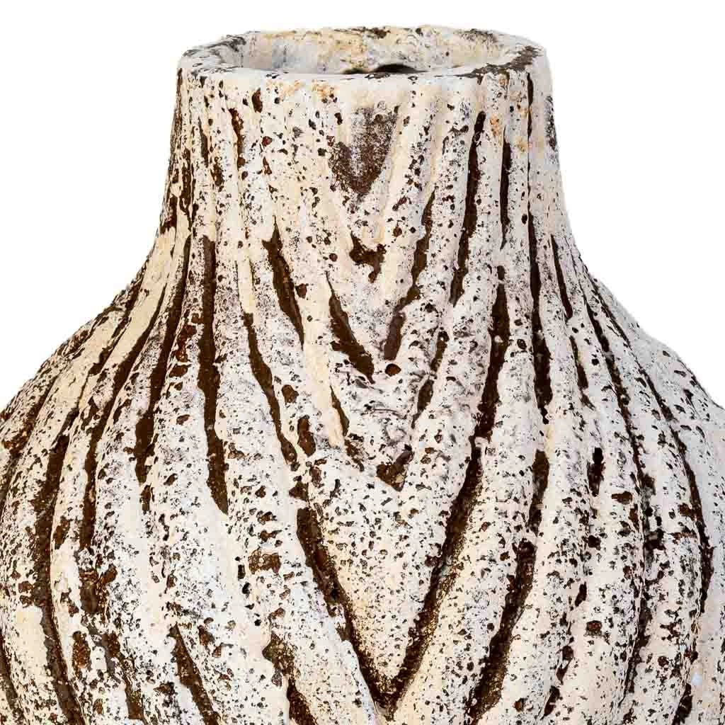 Vaso in resina bianco invecchiato 25x25x46,5h cm