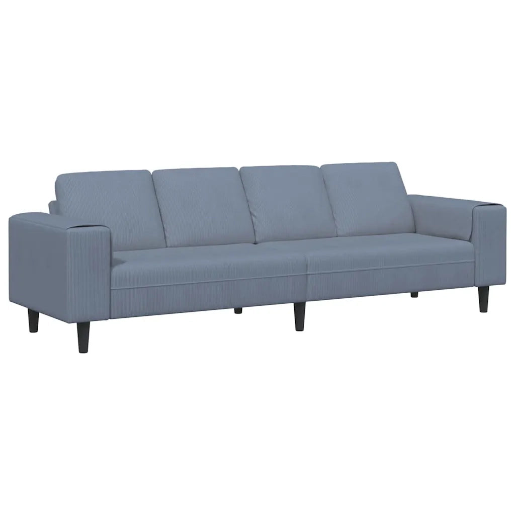 Divano Blu 250 x 77 x 76 cm Tessuto in Cords 3335103