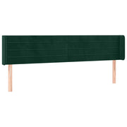 Testiera | Testata ad Orecchio Verde Scuro 203x16x78/88 cm in Velluto