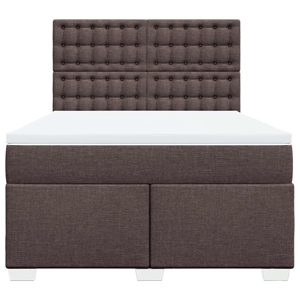 Giroletto a Molle con Materasso Marrone Scuro 140x190cm Tessuto 3290500