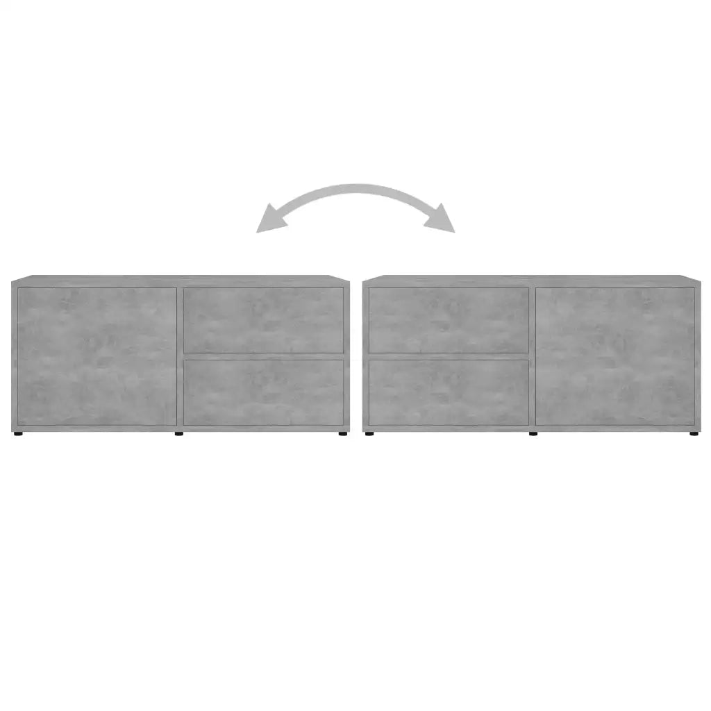 Mobile Porta TV Grigio Cemento 80x34x36 cm Legno Multistrato 801854