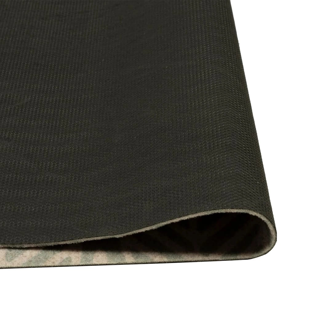 Tappetino da cucina lavabile con stampa a foglie 180 x 60 cm antiscivolo comodo design moderno in velluto verde 02_0056472