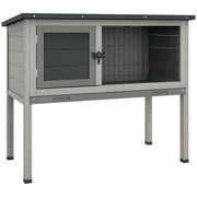 Gabbia per Conigli Legno di Abete ¨C zephmum ¨C Grigio 84x43x70 cm