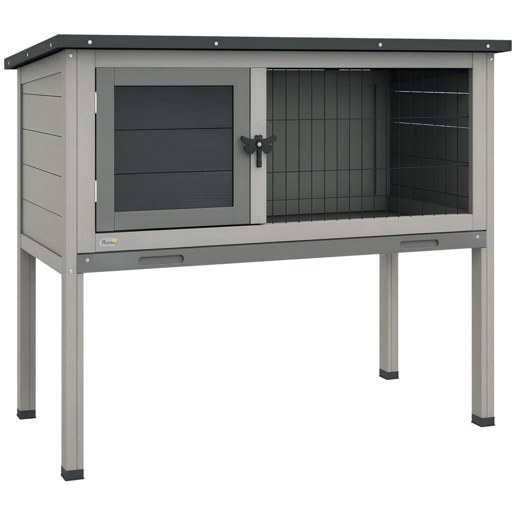 Gabbia per Conigli Legno di Abete ¨C zephmum ¨C Grigio 84x43x70 cm