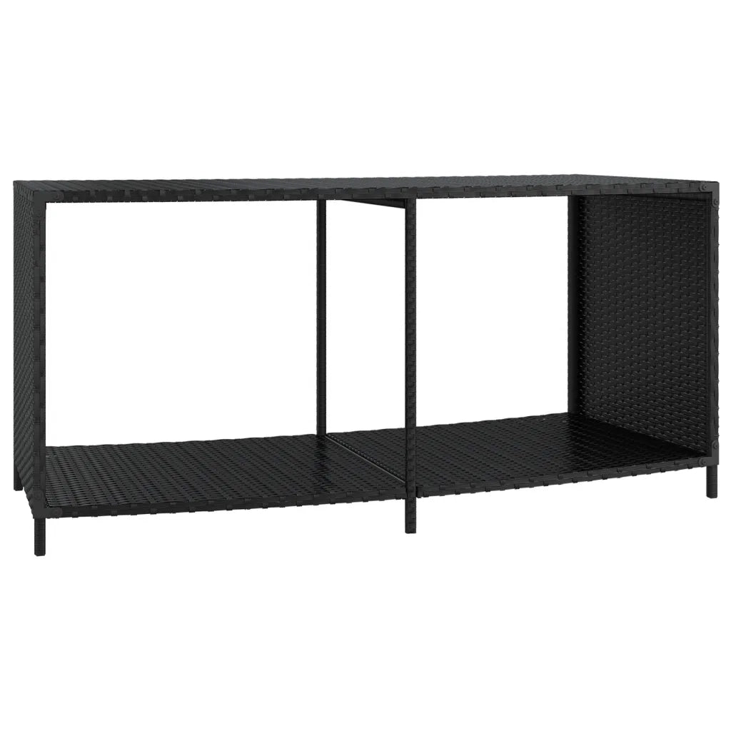 Scaffali Portaoggetti 2 pz in Polyrattan Nero 362264