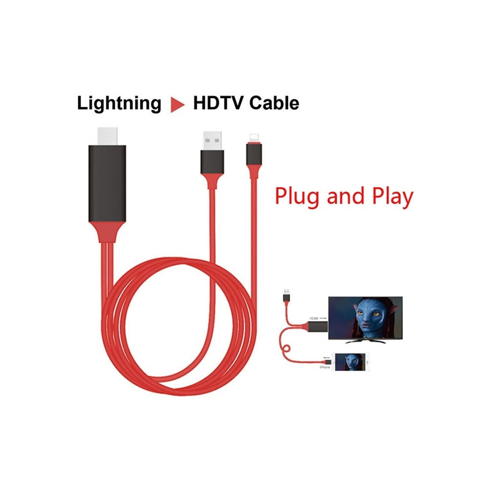 Trade Shop - Cavo Adattatore Video Lightning Usb Hdmi Hdtv Tv Per Iphone I7 I6 I5 -