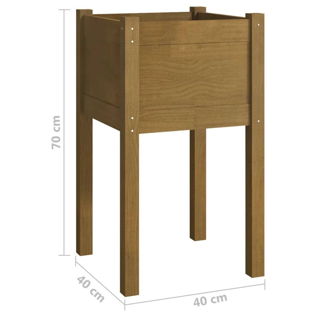 Fioriera da Giardino-Vaso da Esterno Ambra 40x40x70 cm in Massello di Pino