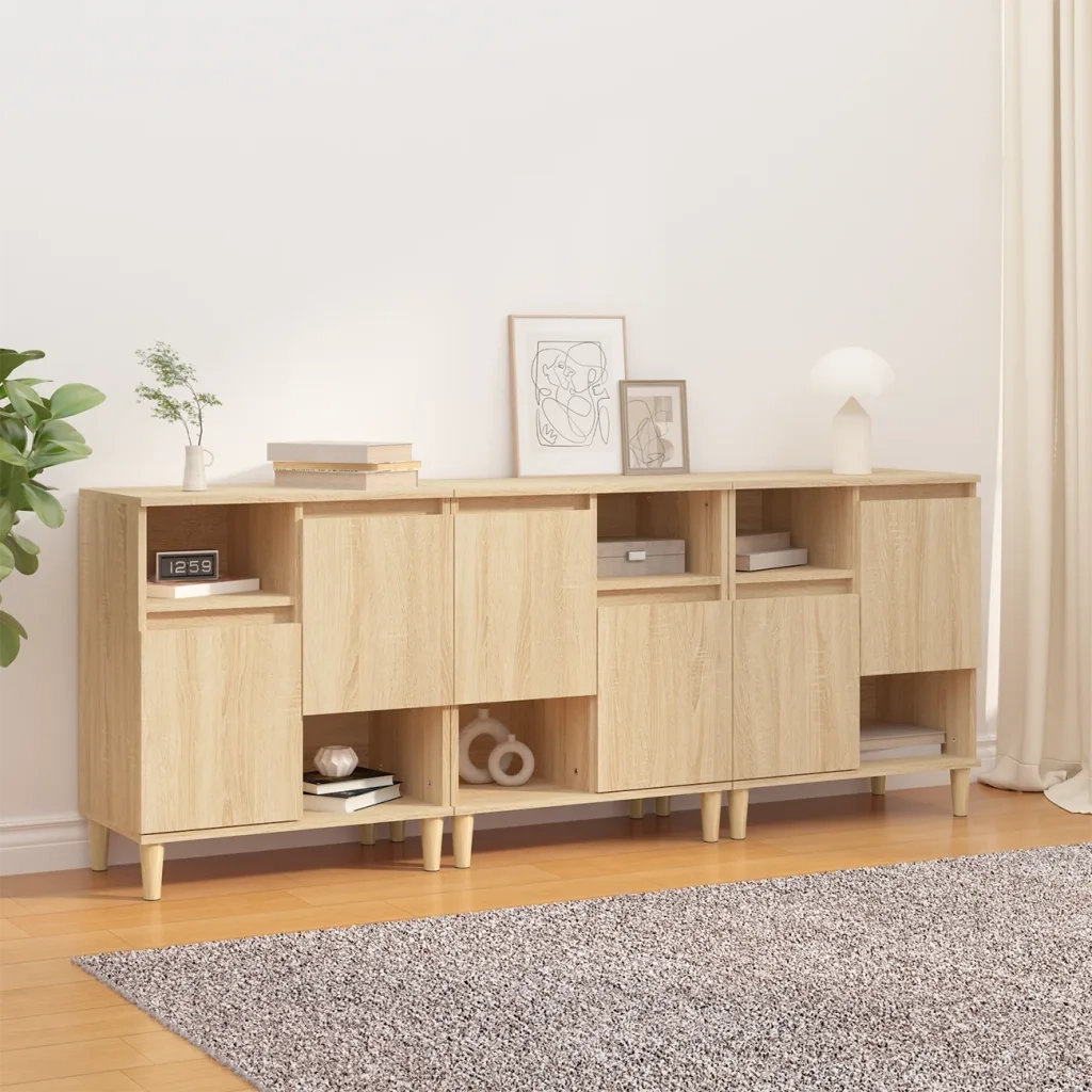 Credenze 3pz Rovere Sonoma 60x35x70 cm in Legno Multistrato 3185738
