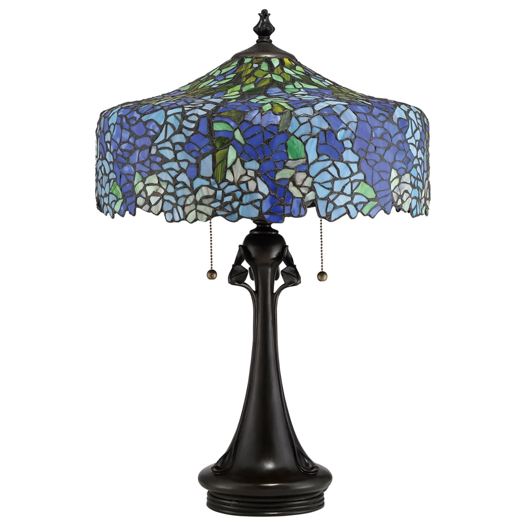 Lampada Da Scrivania Tiffany Coba Light Acciaio Bronzo Vintage 3 Luci E27
