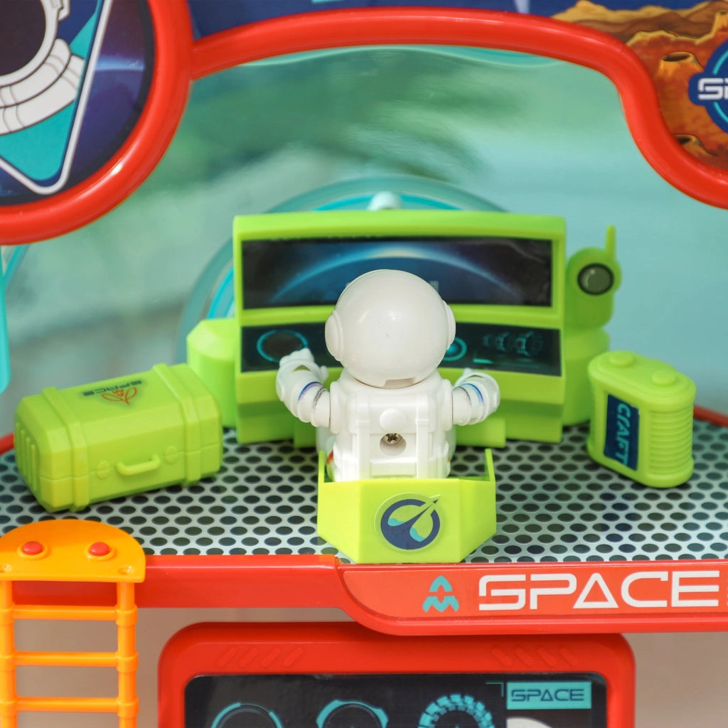 Banco da Lavoro per Bambini 21 Pezzi a Tema Spaziale con Suoni e Luci