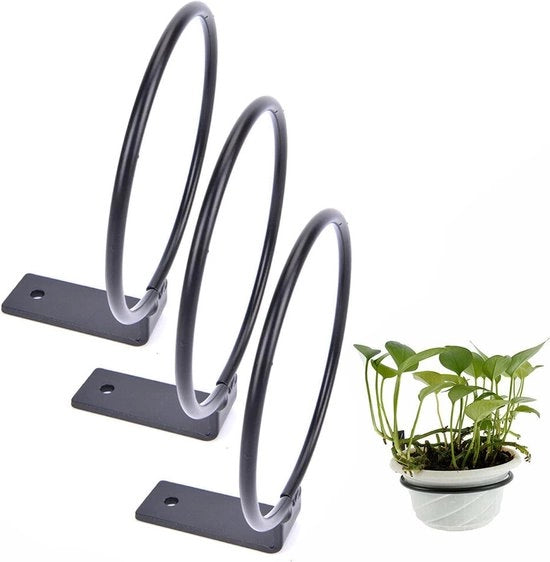 Set di 3 vasi per piante da muro 6 pollici con supporto per vaso da muro e attacco metallico per muro (6 pollici)