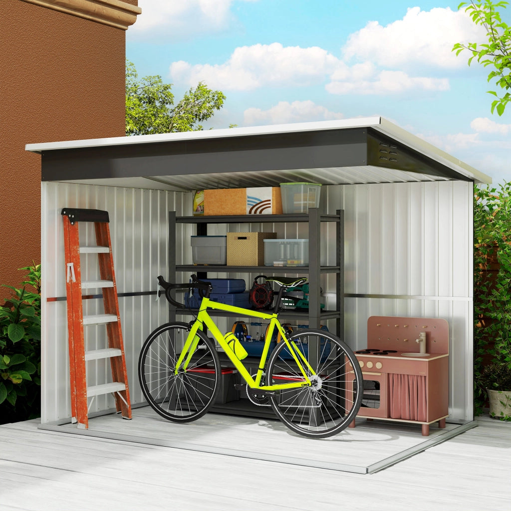 Capanno da giardino in metallo ¨C zephmum ¨C grigio scuro 260x177x190 cm