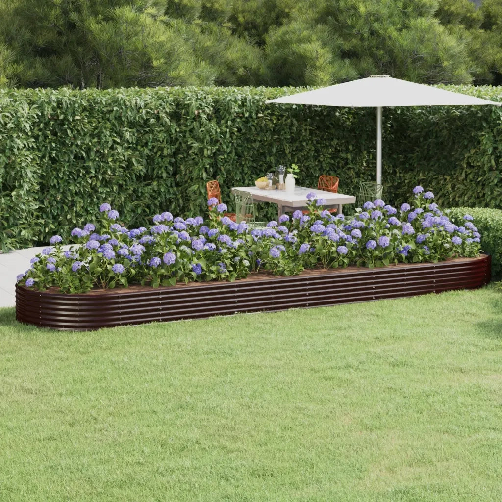 Letto Giardino Acciaio Zincato 523x140x36 cm Marrone 319045