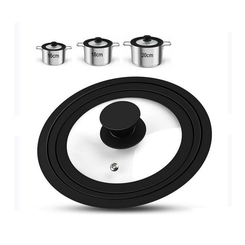 Coperchio per Pentole e Padelle in Vetro e Silicone 16 - 18 - 20 cm