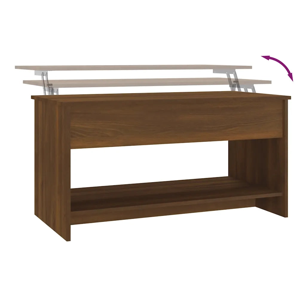 Tavolino Salotto Rovere Marrone 102x50x52,5cm Legno Multistrato 819292