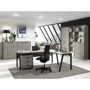 Set di 8 mobili da ufficio professionale color grigio effetto legno collezione SOON