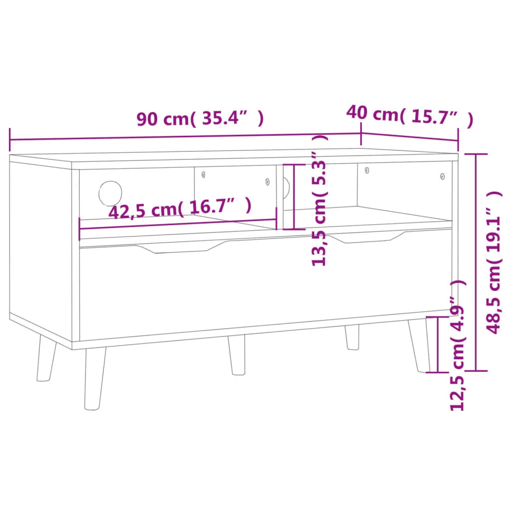 Mobile TV multimediale mensola TV credenza TV sala da pranzo soggiorno camera da letto finitura lucida 90 x 40 x 48,5 cm legno ingegnerizzato nero 02_0027091