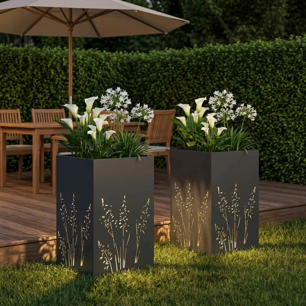Vaso da giardino 2 pz Antracite 50 x 50 x 75 cm 8005769