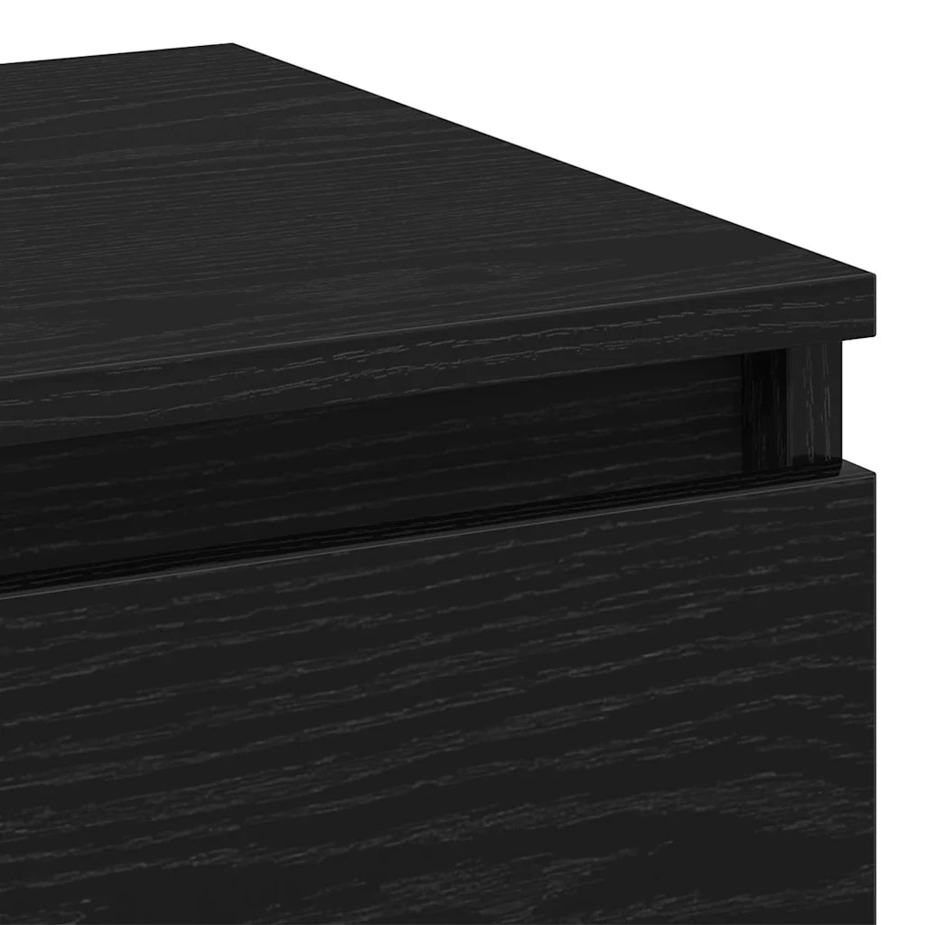 Comodino | Armadio da Notte | Mobiletto da notte Rovere Nero 40 x 35 x 50 cm Legno multistrato