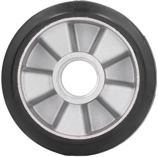 Ruota di Trasporto 180x50mm - Pneumatico in Gomma Massiva - Bocco di Acciaio Inossidabile - Alta Capacità di Carico - Resistente alle Sollecitazioni - Antiscivolo - Ruota di Trasporto
