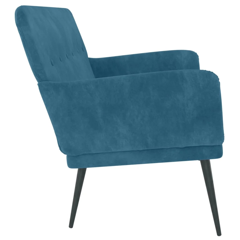 Panca/panca in velluto blu 108 x 79 x 79 cm 02_0010572