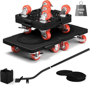 Set di ruote per trasporto mobili, 5 ruote, 300 kg, ruote per ascensore mobili, ruote per trasporto robuste con 1 last lift, connesse, guida per mobili per il trasporto di mobili pesanti