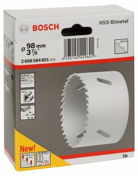 2608584851 - Sega a tazza bimetallica HSS per adattatore standard 98 mm, 3 7/8