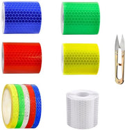 Tape riflettente a 10 rotoli - autoadesivo - nastro di avviso - riflettori - nastro fluorescente - buona aderenza
