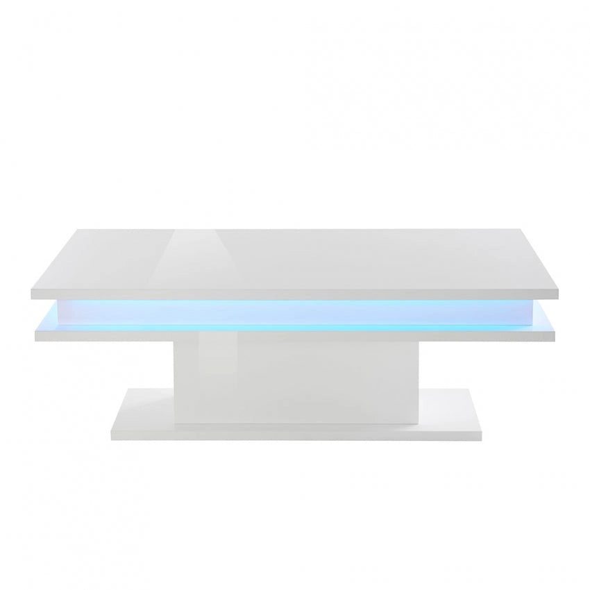 Tavolino da caffè moderno con luce led bianco lucido: LITTLE BIG