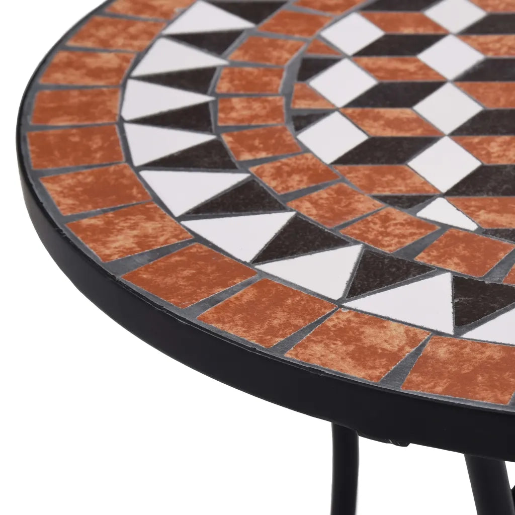 Tavolino da Bistrot con Mosaico Marrone 60 cm in Ceramica 46713