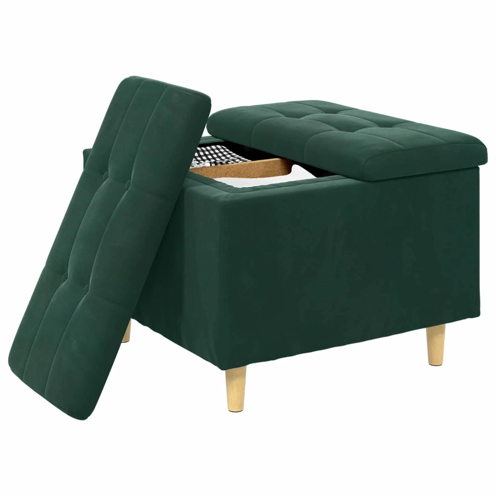 Pouf contenitore Verde Scuro 60 x 60 x 45 cm Velluto