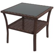 Tavolino da Giardino in Rattan ¨C zephmum ¨C Marrone 50x50x45 cm