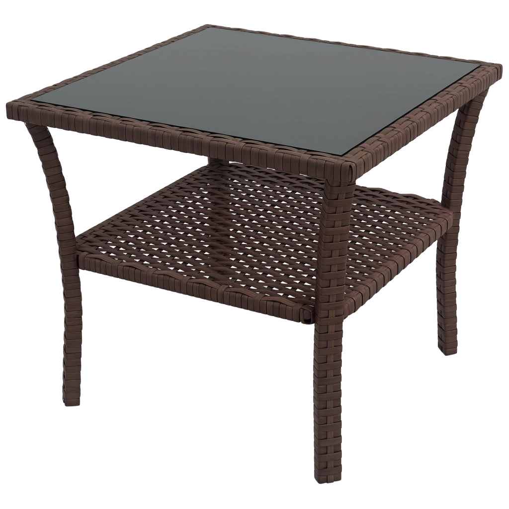 Tavolino da Giardino in Rattan ¨C zephmum ¨C Marrone 50x50x45 cm