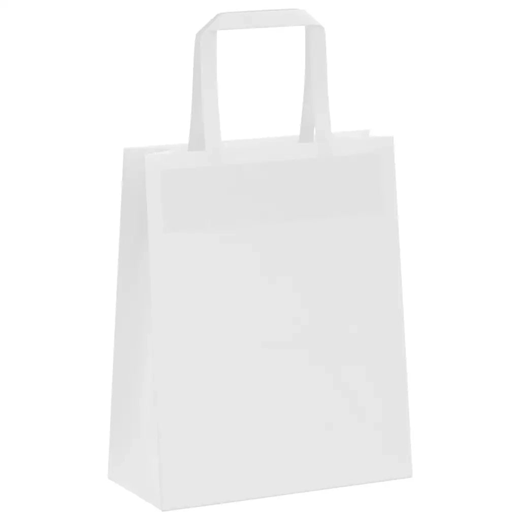 Sacchetti di Carta 250 pz con Manici Bianchi 18x8x22 cm 4101838
