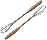 Miniatura di garde, 2 pezzi, 20 cm di lunghezza, mini garde con impugnatura in legno, trattamento antiscivolo, garde per uova in acciaio inossidabile per cucina, multifunzionale per uso domestico, ristorante, in legno, piccola.