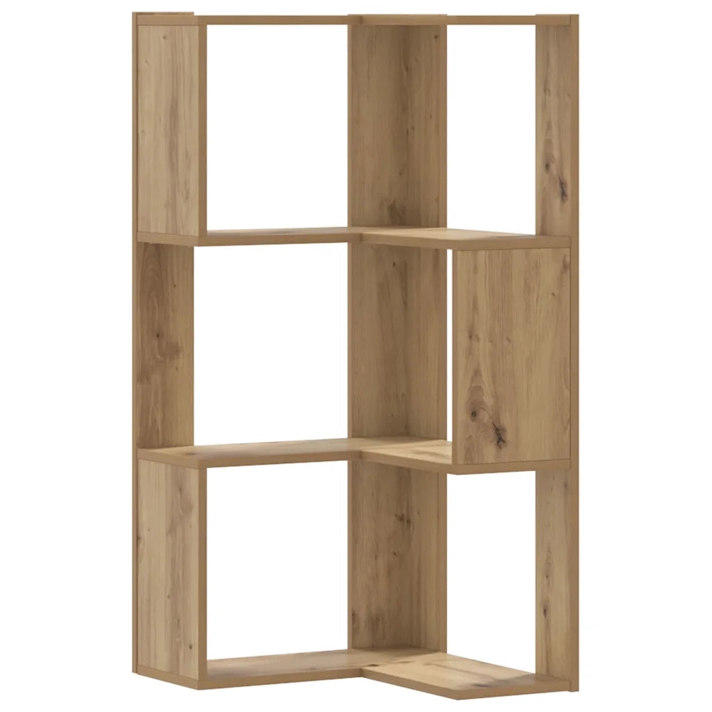 Libreria Angolare 3Ripiani Rovere Artigianale 50x50x102cm Legno