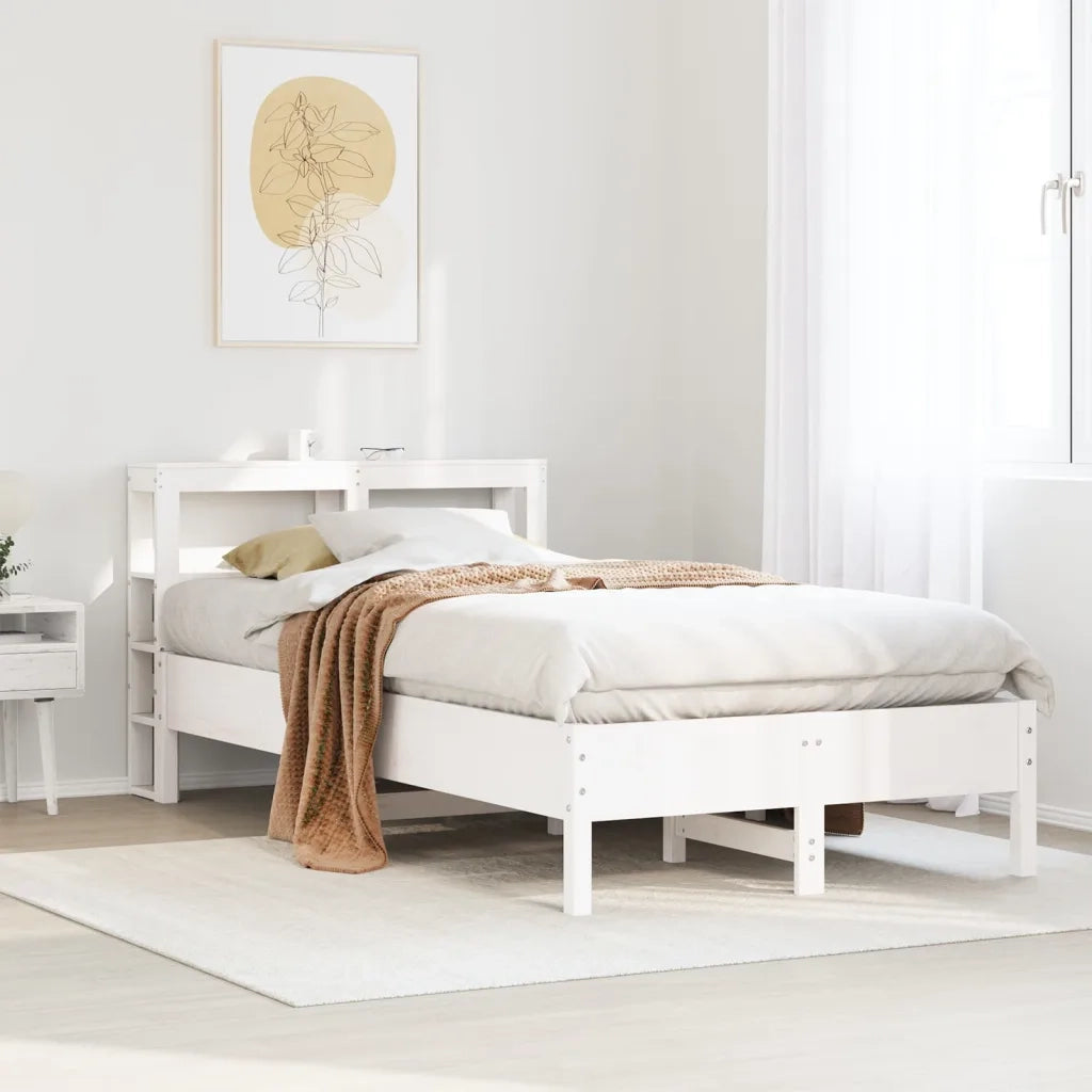 Letto singolo | Letto per adulti | Letto senza Materasso Bianco 90x200 cm Legno Massello di Pino
