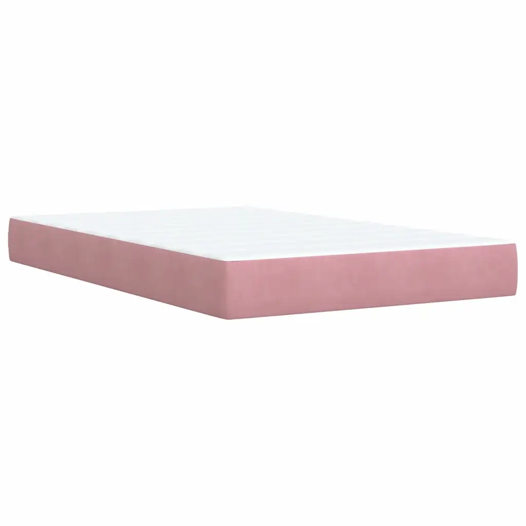 Giroletto a Molle con Materasso Rosa 120x190 cm in Velluto