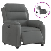 Poltrona | Sedia Relax Elettrica Reclinabile Grigio Scuro in Tessuto